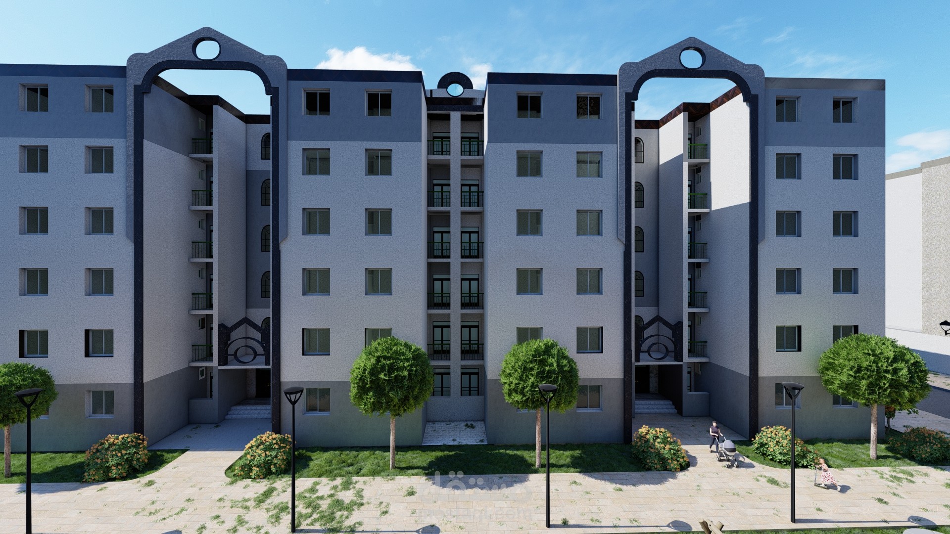 تصميم 3D لعمارات سكنية