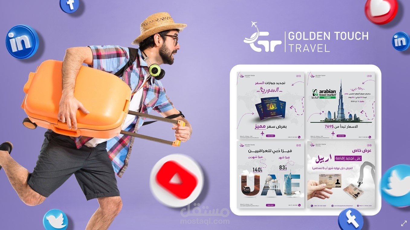 Golden Touch Travel social media posts