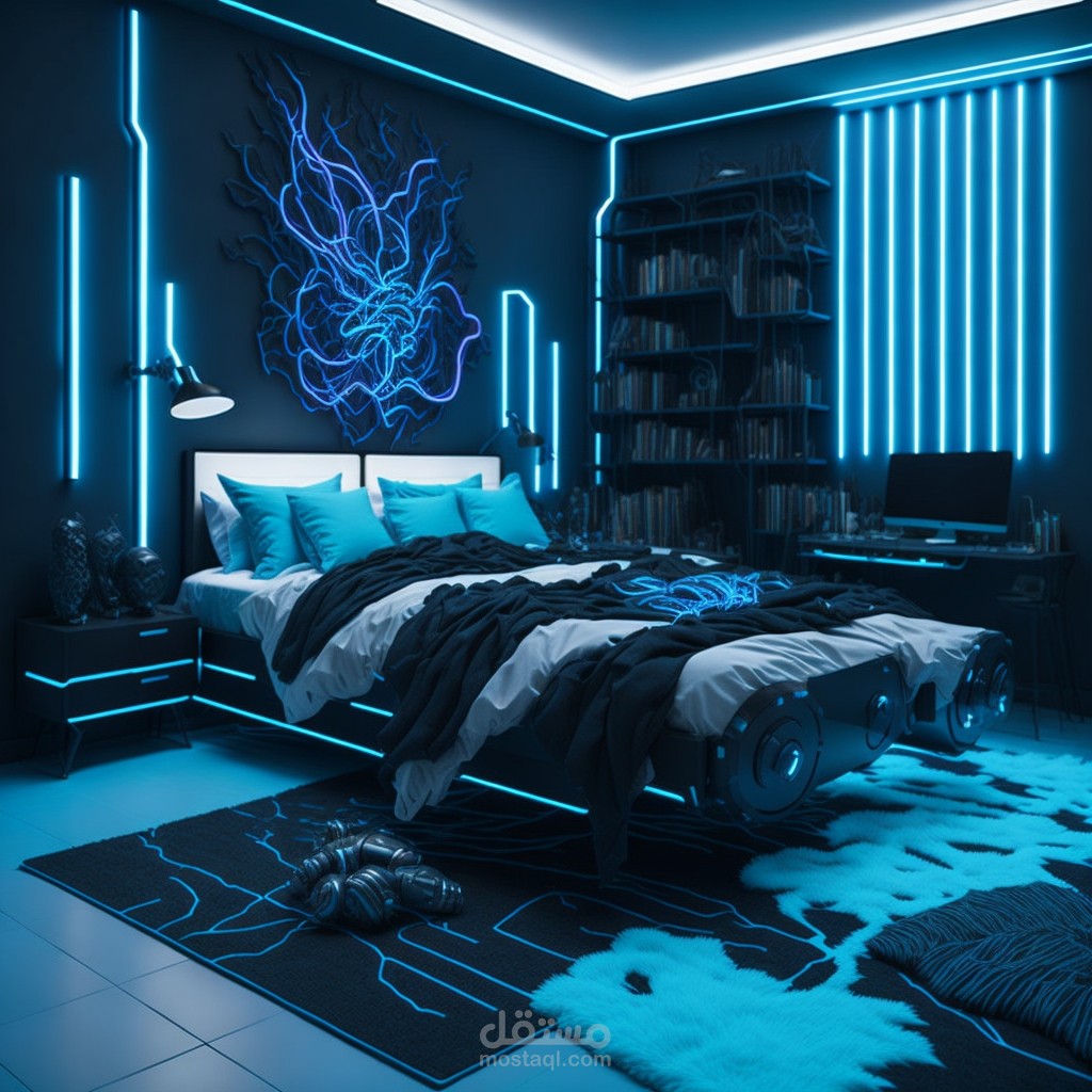 3d غرفة نوم تصميم داخلي