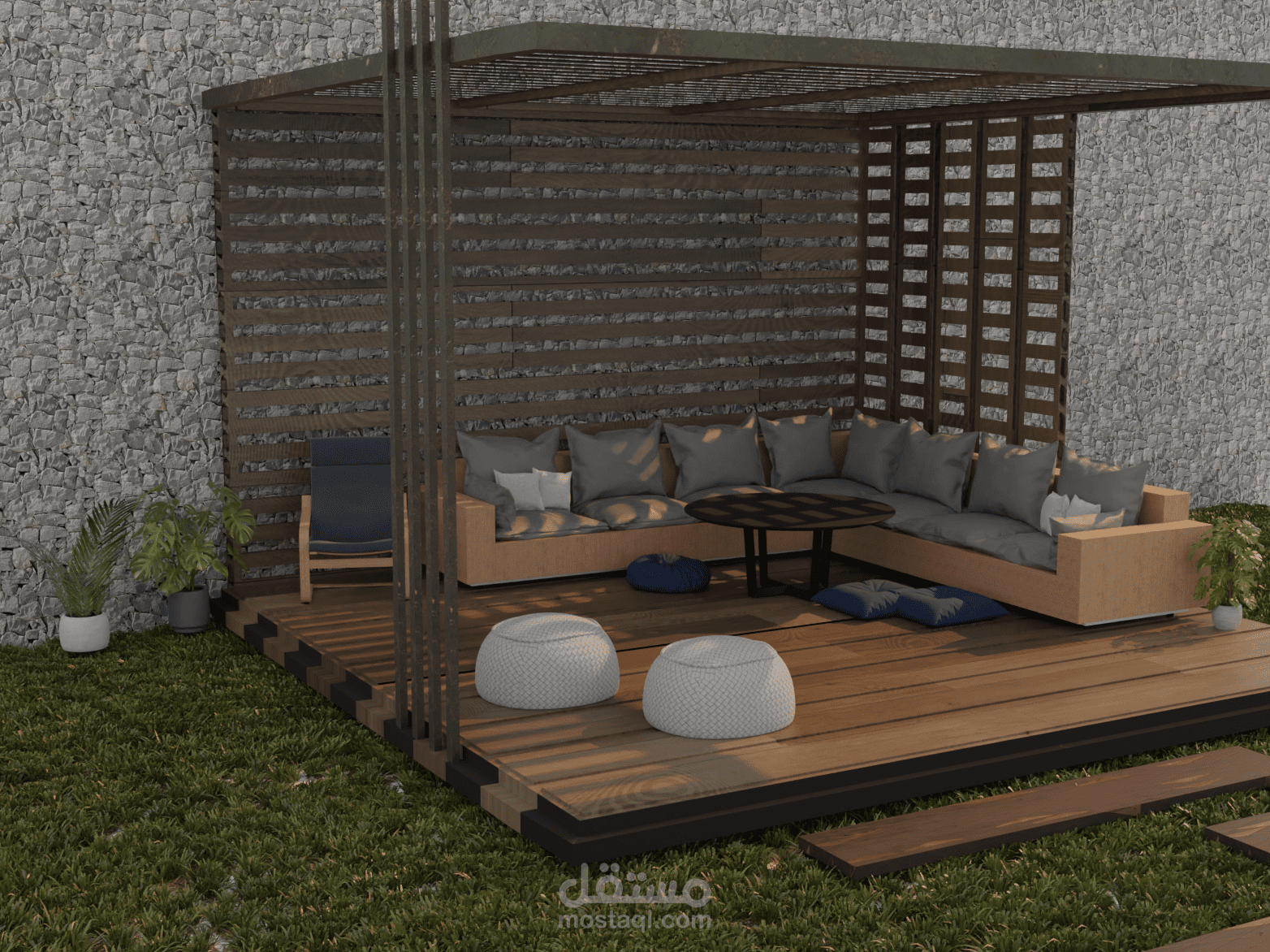 تصميم جلسة خارجية بسيطه