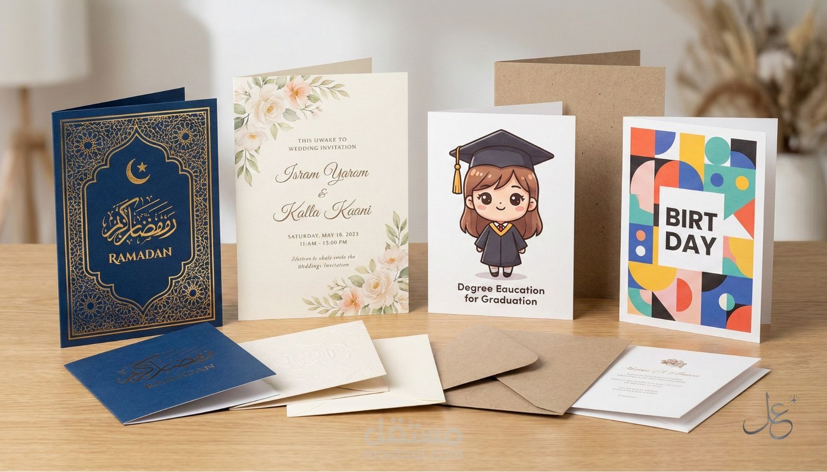 تصميم بطاقات تهنئة احترافية لكافة المناسبات والأعياد