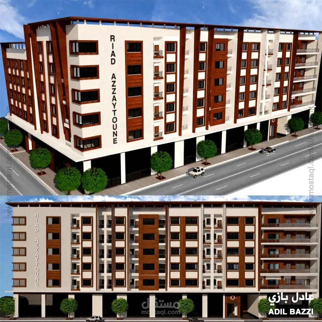 تصميم نمودج 3d لإقامة سكنية واجهة معمارية بشكل احترافي