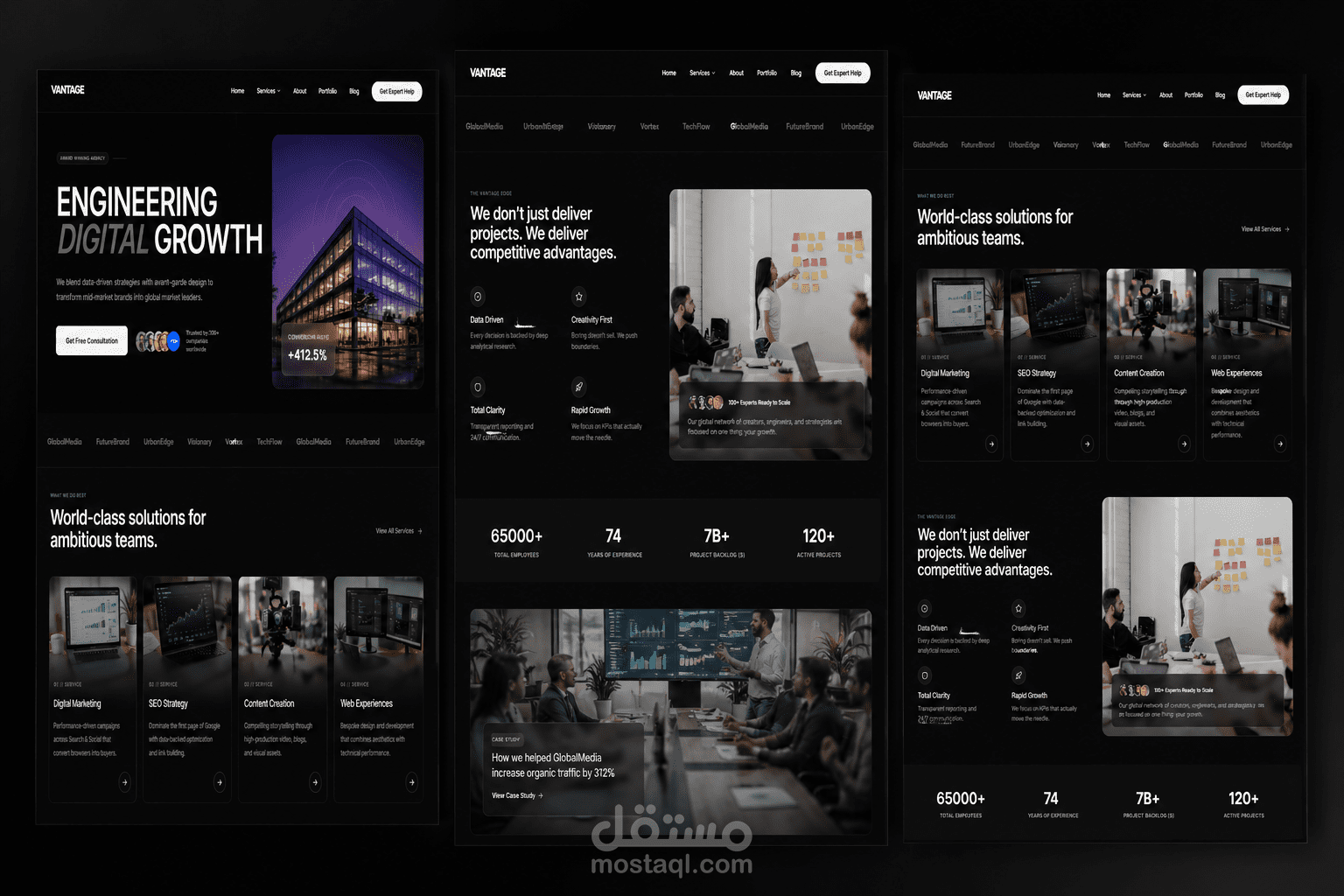 إيليت هومز: تجربة عقارية سينمائية فاخرة | تصميم واجهة تفاعلية