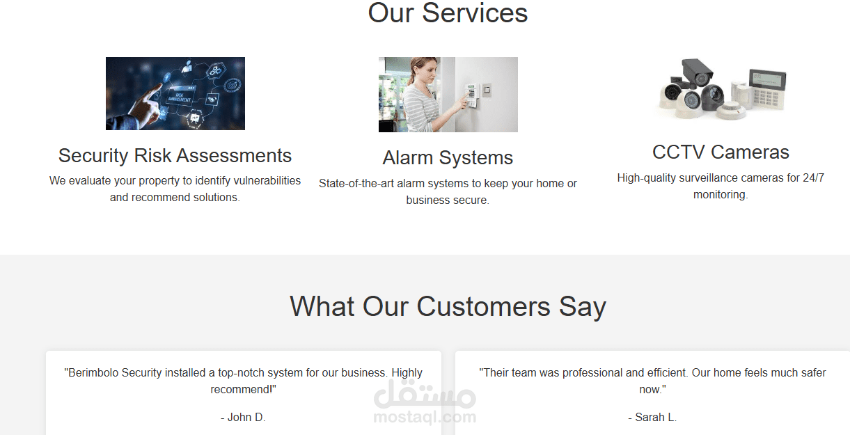 Web Page for security company