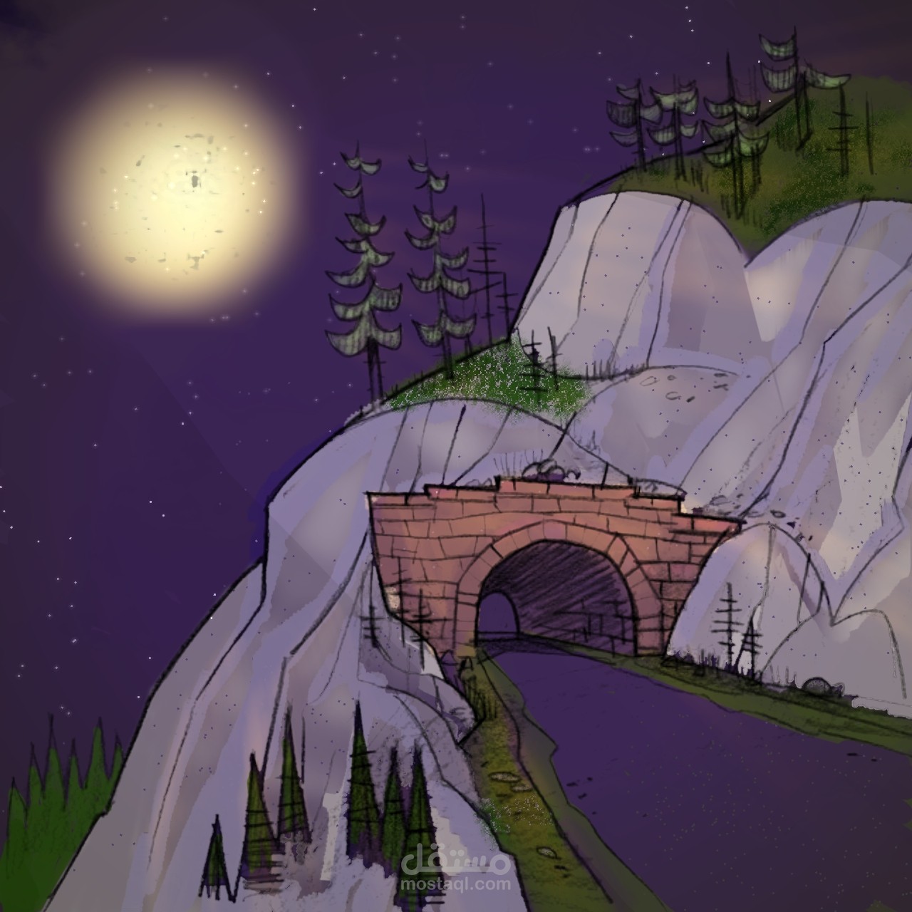 رسم بيئة كرتونية/ رسم رقمي