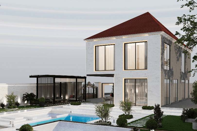 Modern Villa Landscape Design | Luxury Outdoor & Pool Area