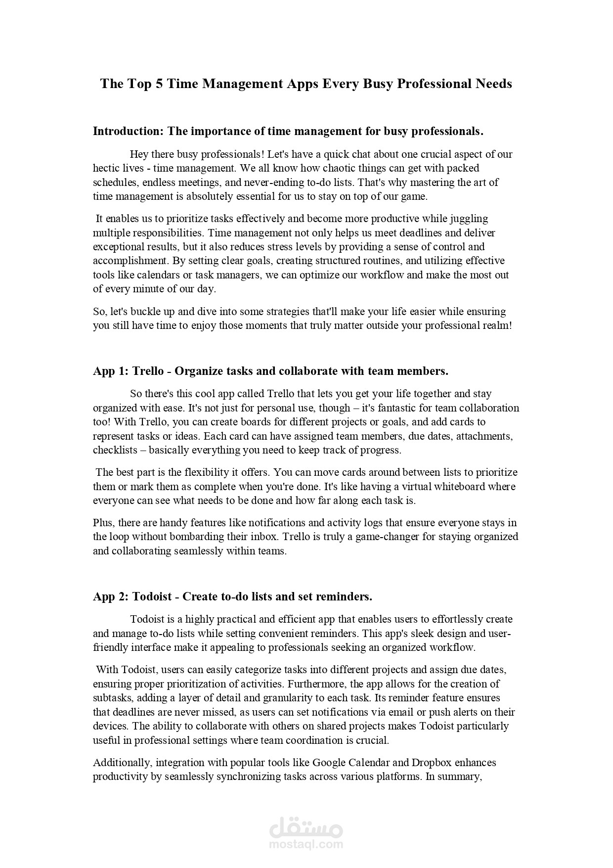 كتابة المحتوى || Content writing - مقال عن تنظيم الوقت