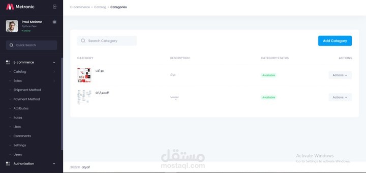 E-commerce Dashboard