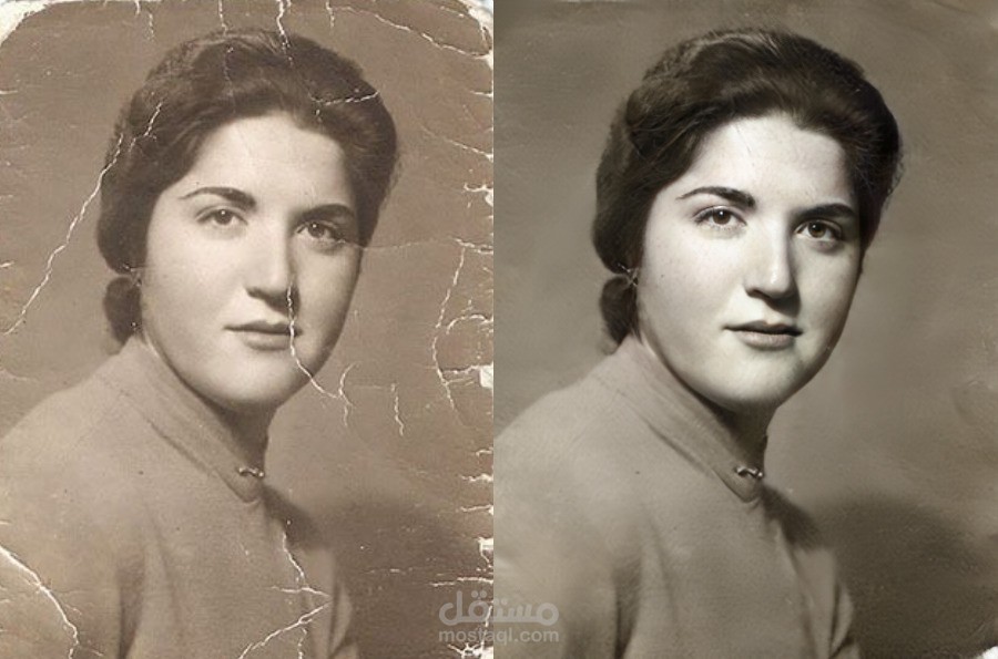 ترميم وإصلاح الصور التالفة والتي بها خدوش والمقطة وتحسين جودتها