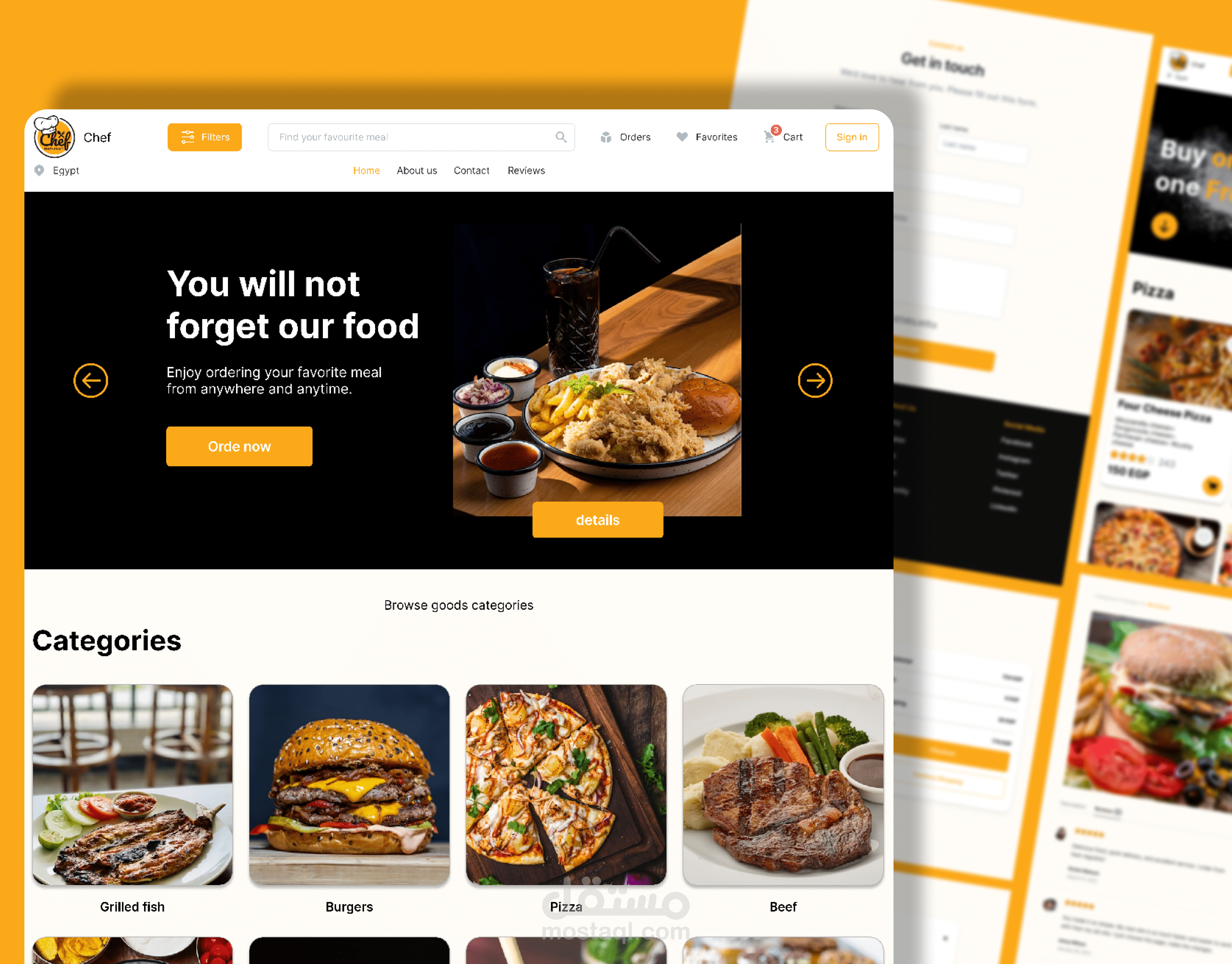 Chef - Ordering Food Website UI/UX Design