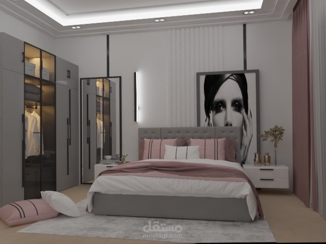 نموذج ثلاثي الأبعاد لغرف النوم