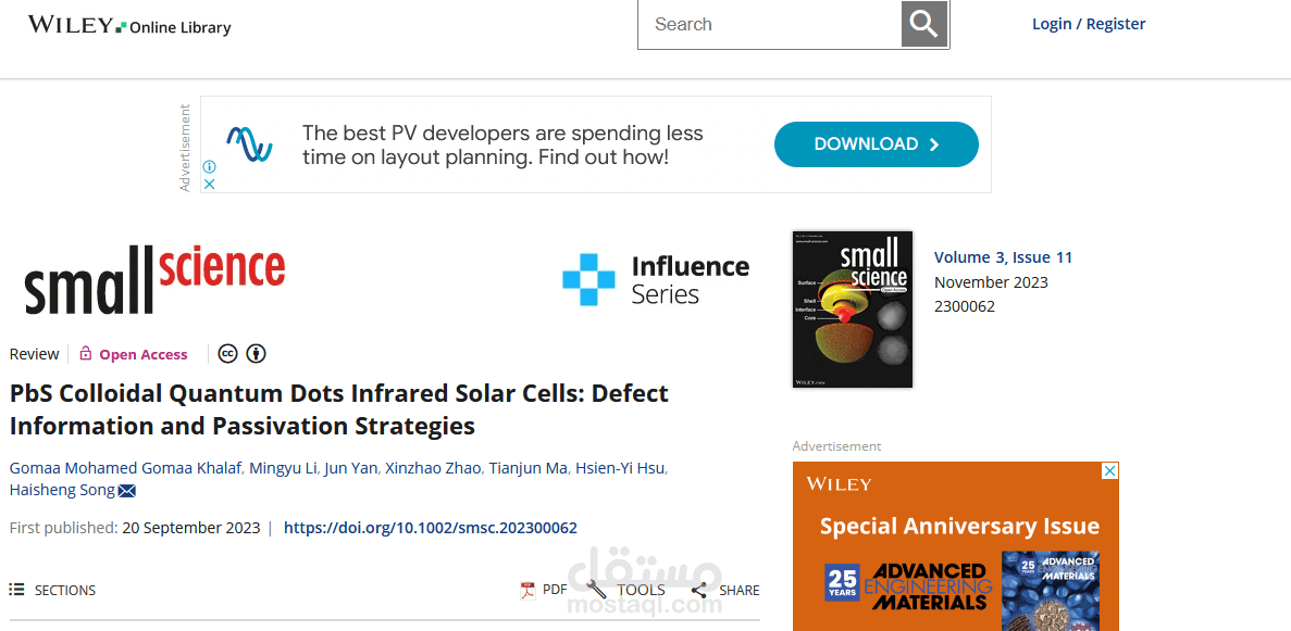 PbS Colloidal Quantum Dots Infrared Solar Cells: Defect Information and Passivation Strategies