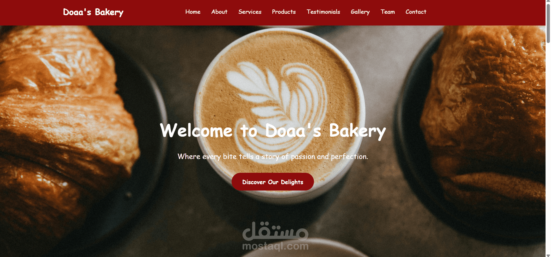 تصميم وتطوير موقع ويب لمخبز Doaa’s Bakery