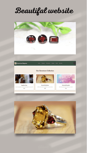 موقع Gemstone Elegance لبيع المجوهرات والأحجار الكريمة