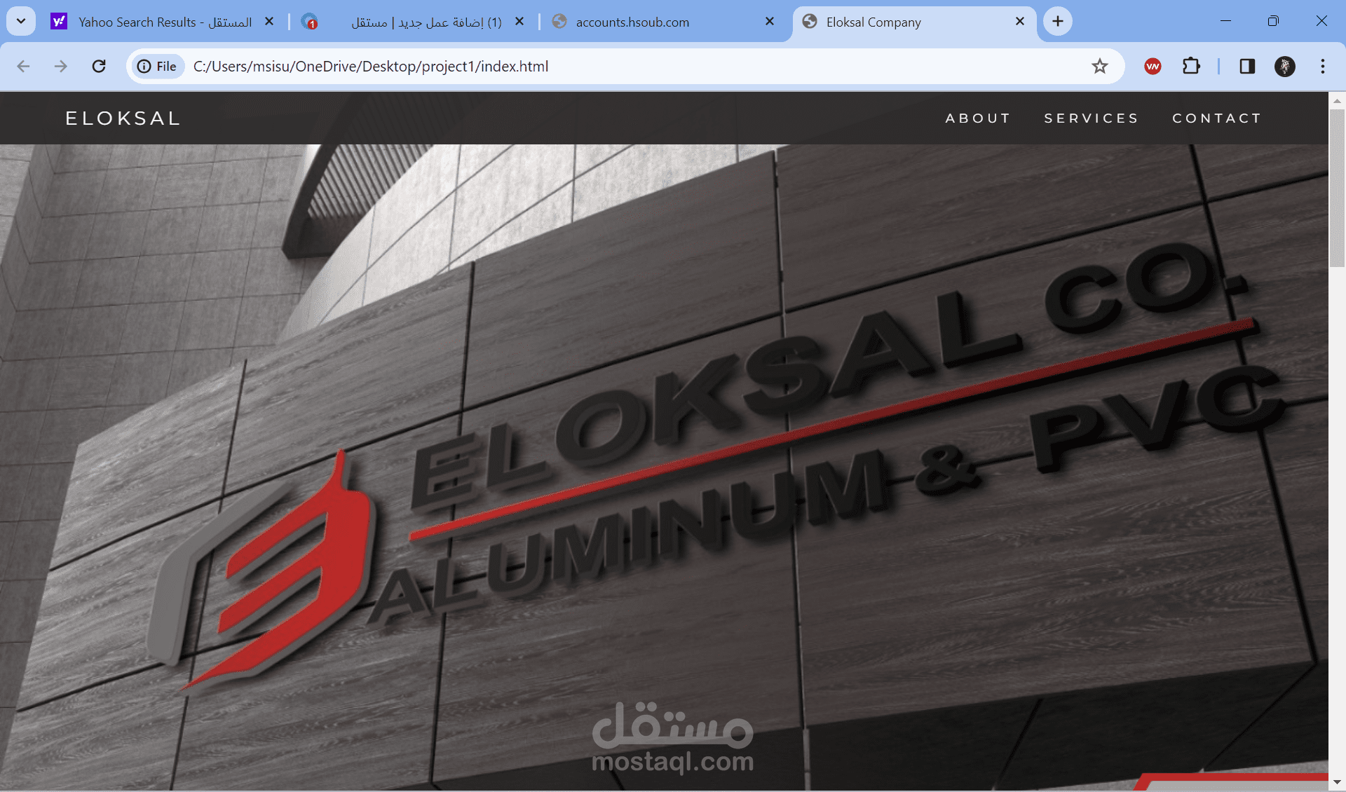 drop down web page for a company