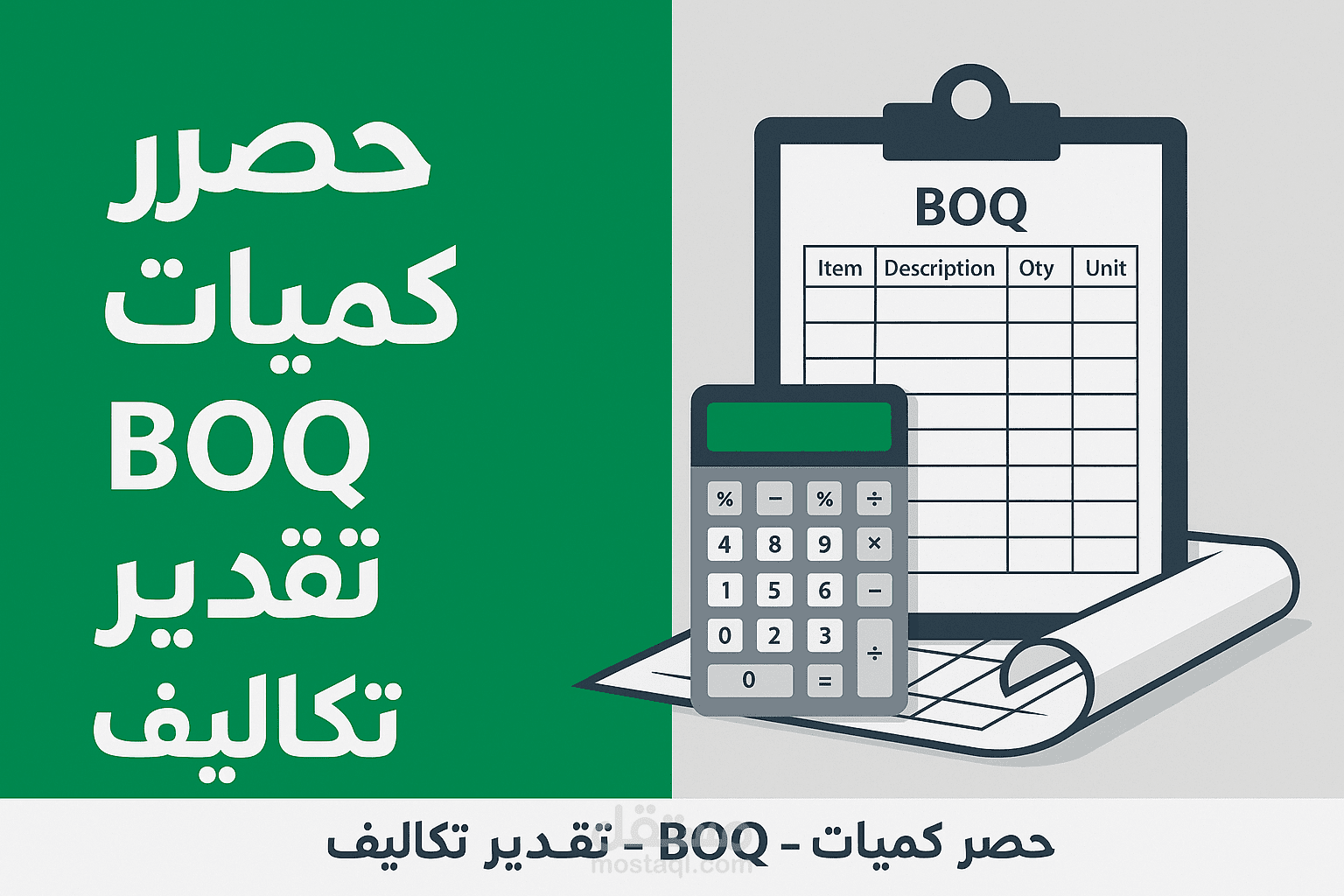 حصر كميات لمشروع انشائي