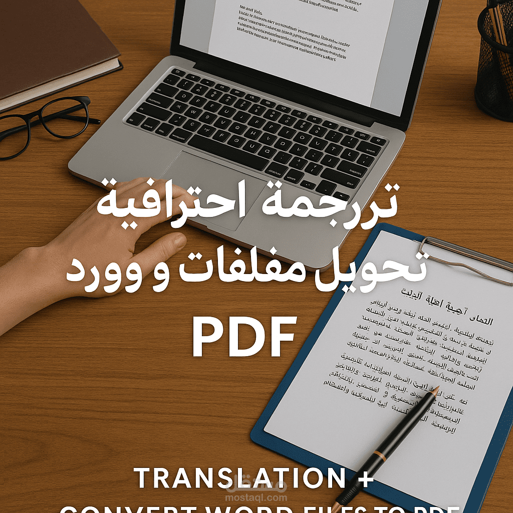 ترجمة احترافية +تحويل ملفات Word إلى pdf بجودة عالية