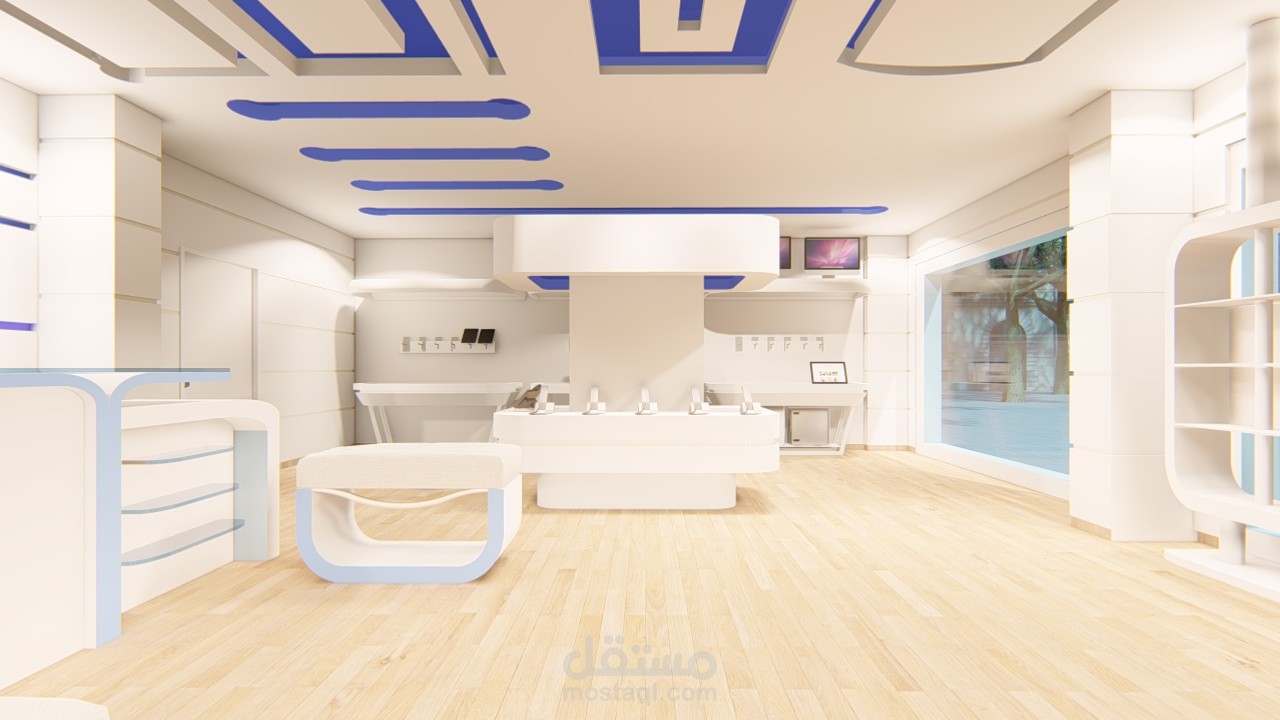تصميم داخلي لمعرض كمبيوتر و موبايل