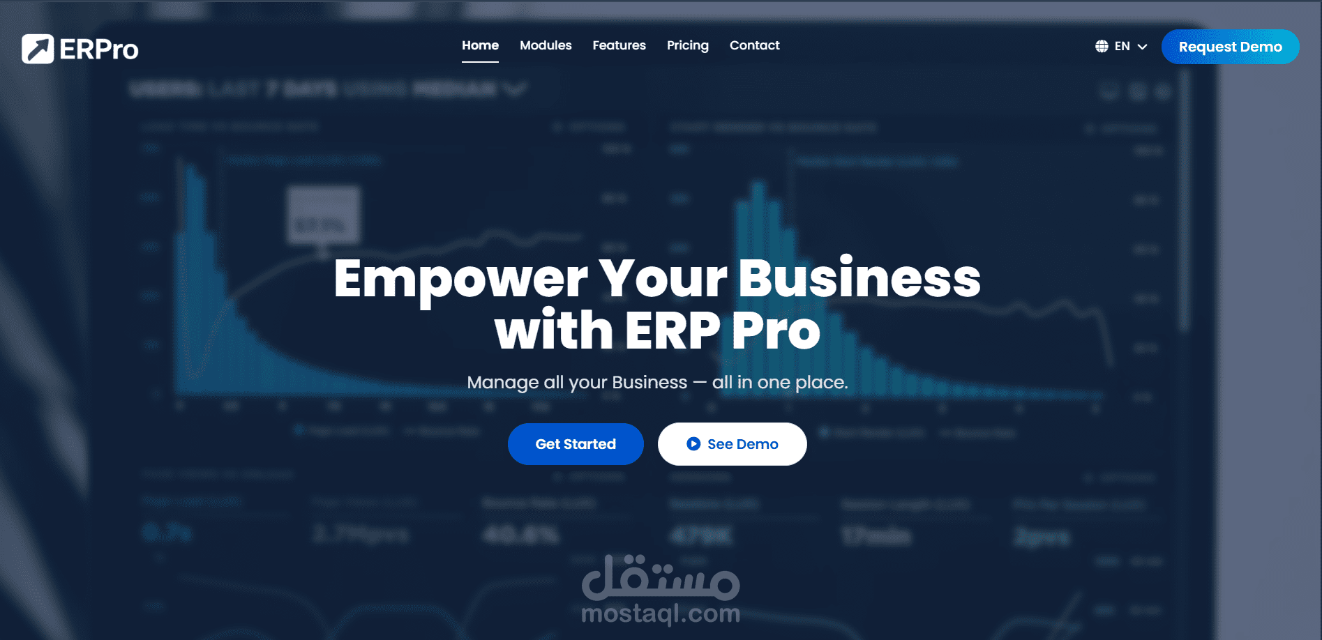 موقع ديناميكي لشركة متخصصة في حلول الشركات الذكية