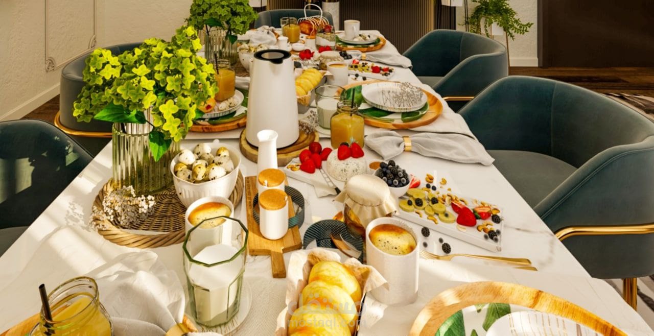 غرفة طعام مع ركن جلوس