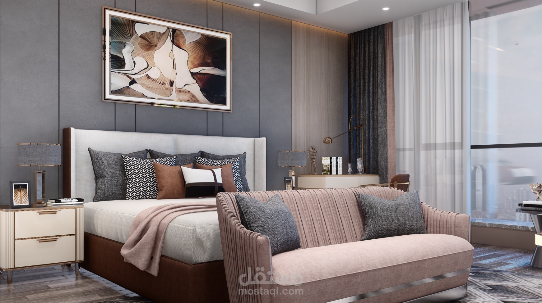 غرفة نوم بتصميم راقي