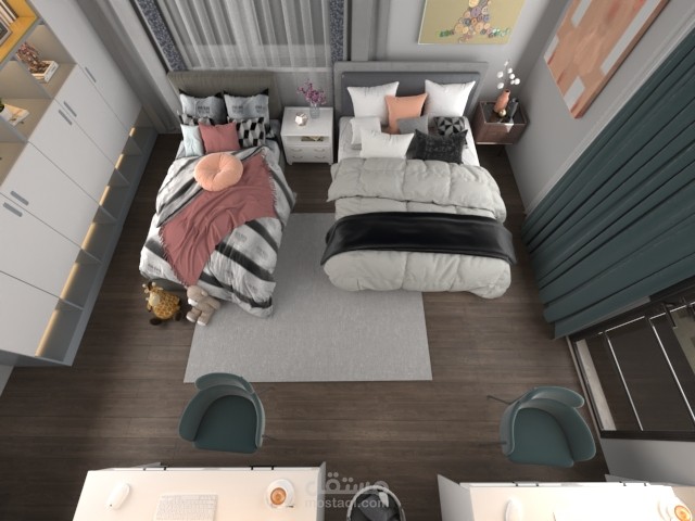 تصميم غرفة نوم اطفال في شقة بطرطوس