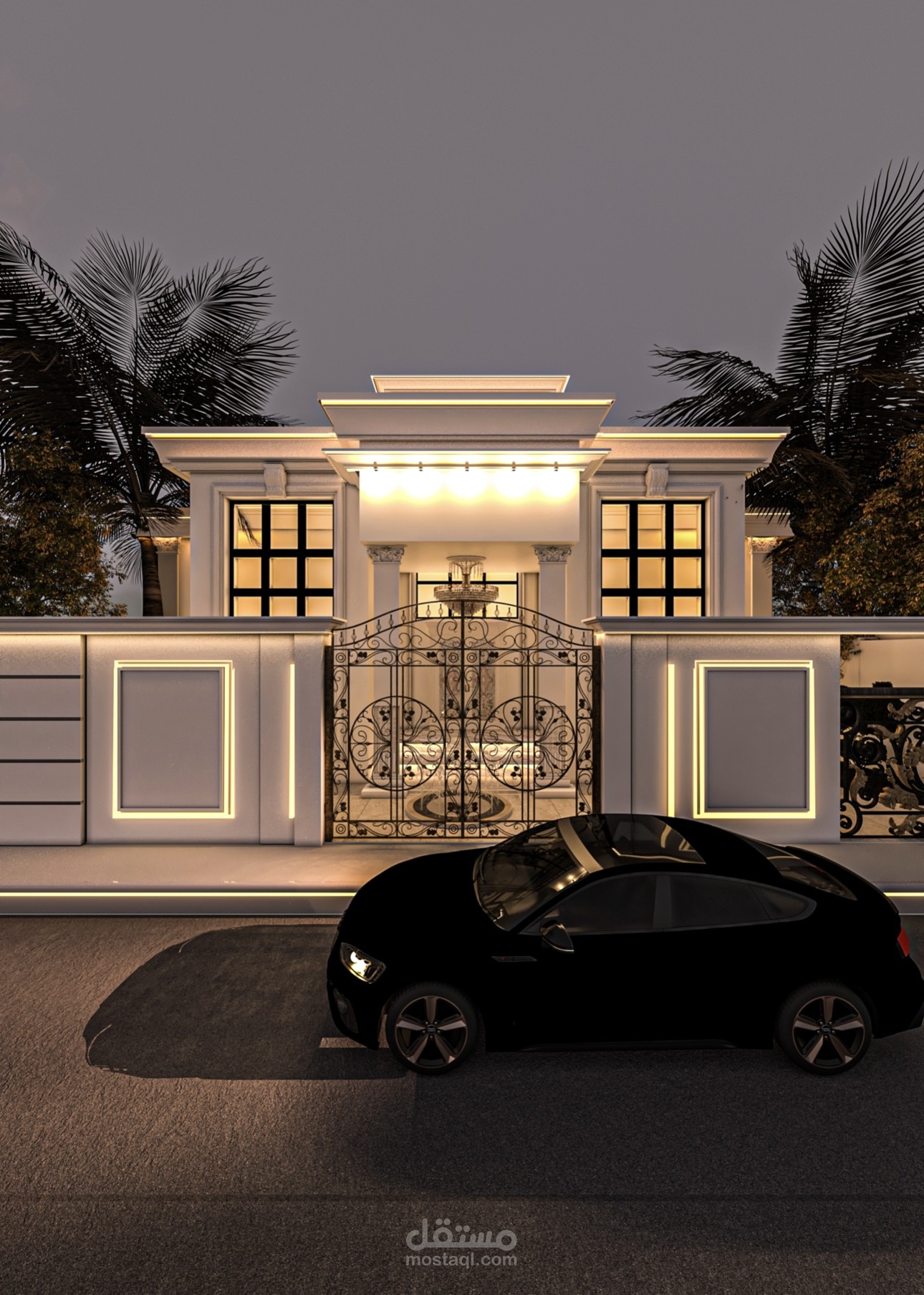 تصميم واجهة خارجية لفيلا في الامارات العربية المتحدة
