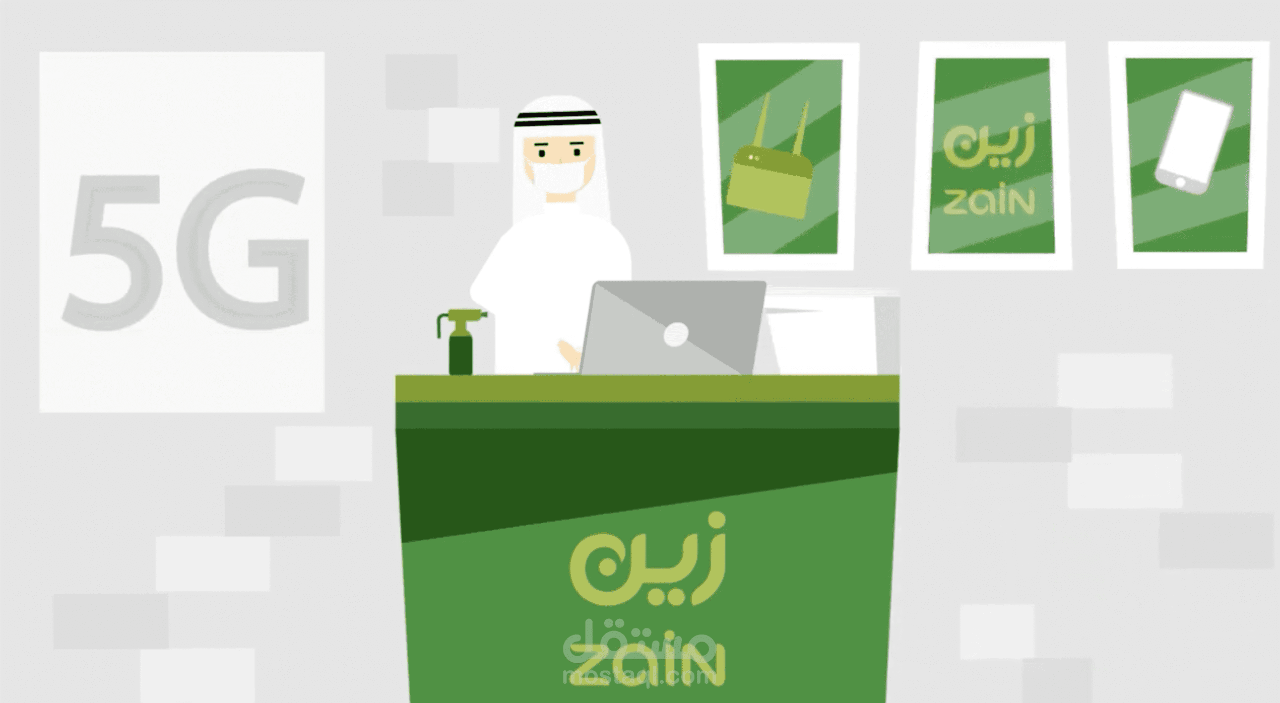 موشن جرافيك شركة زين فرع مكة