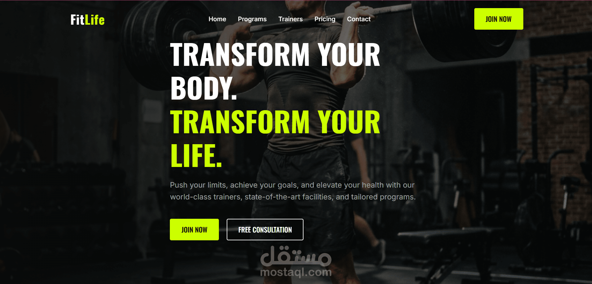 FitLife - Fitness & Gym Landing Page