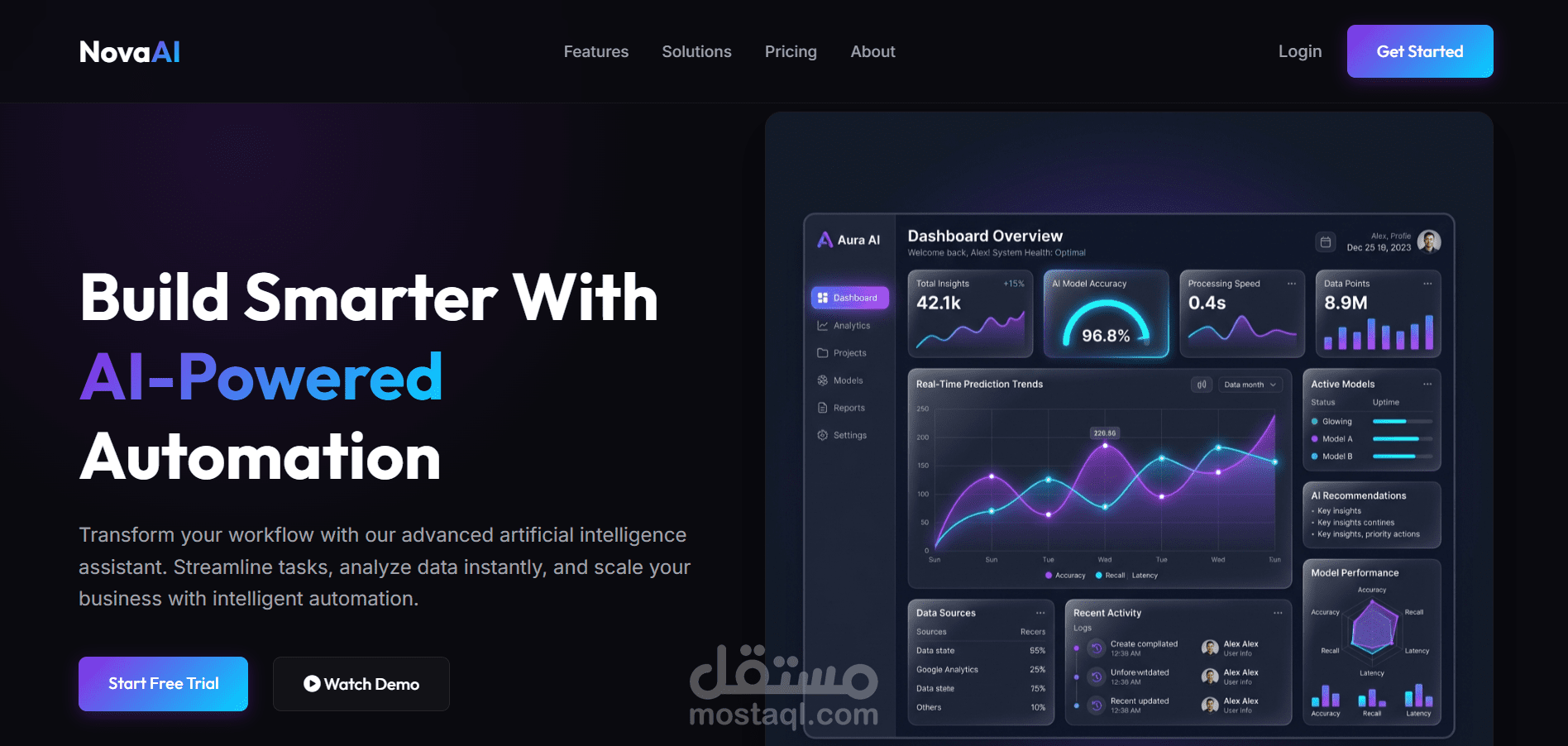 NovaAI - AI SaaS Landing Page