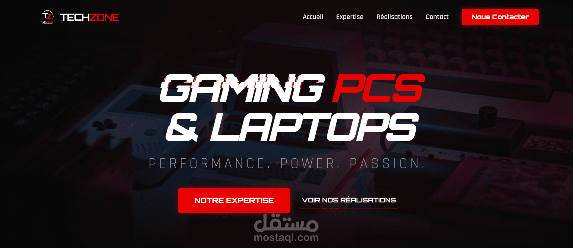 موقع الكتروني لاظهار خدمات محل بيع حواسيب العاب أو gaming pc