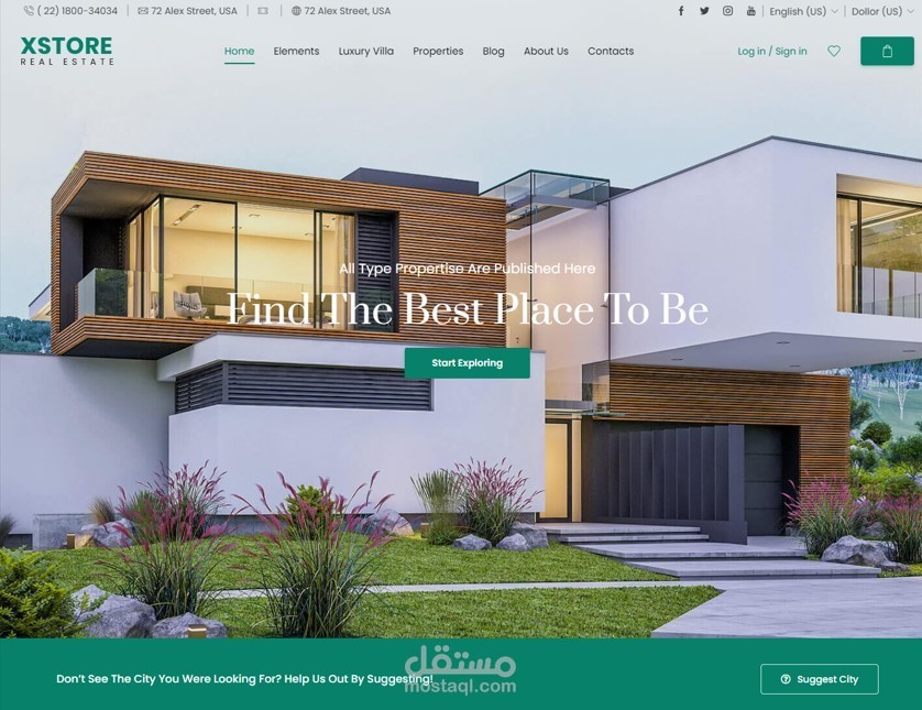 موقع لشركة Real Estate الاستثمارية