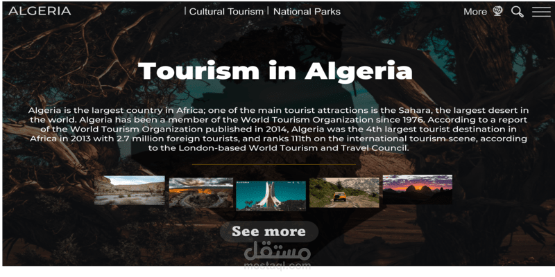 عرض تقديمي إحترافي - PowerPoint - لـ TOURISM IN ALGERIA