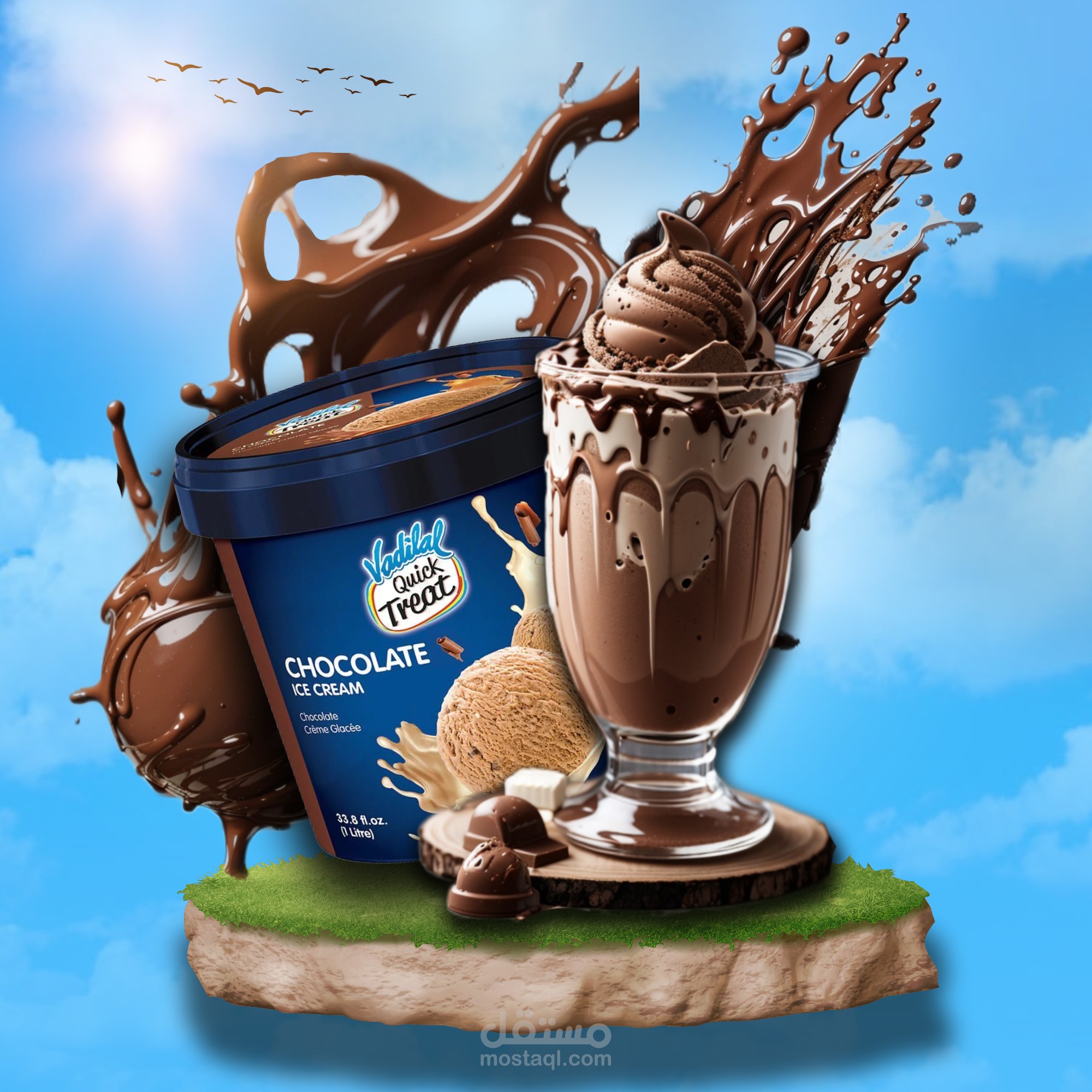 بوست ايس كريم شوكولاته
