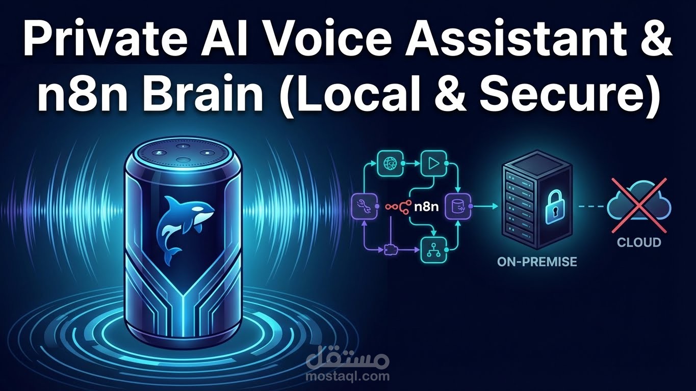 مساعد صوتي ذكي ومخصص بالكامل (Private AI Voice Assistant) يعمل محلياً بعقل n8n