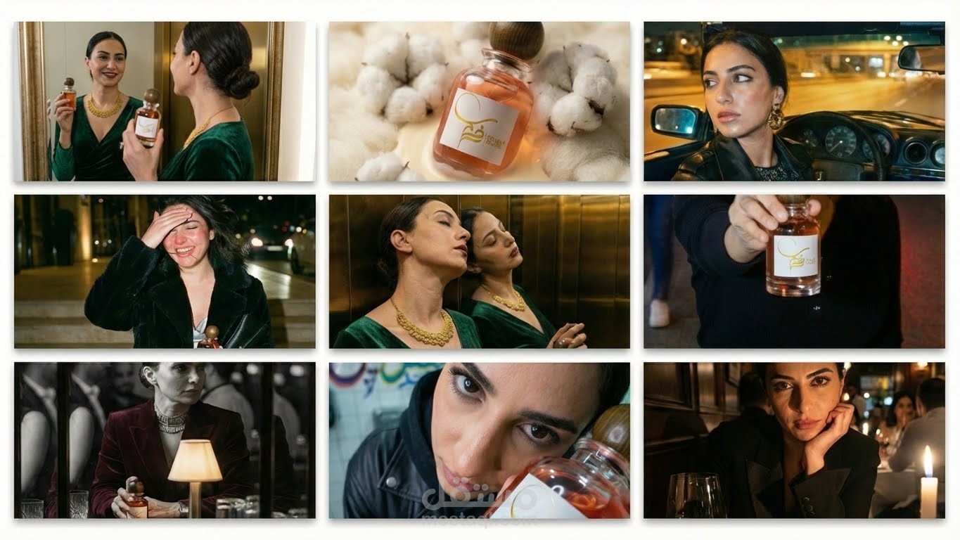 إخراج إبداعي بالذكاء الاصطناعي: حملة إعلانية سينمائية لعلامة عطور (Hyper-Realistic AI Campaign)