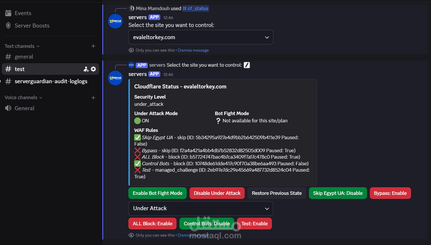 مراقبة السيرفرات والتنبيه التلقائي و اتخاذ القرارات المناسبه  باستخدام Cloudflare API