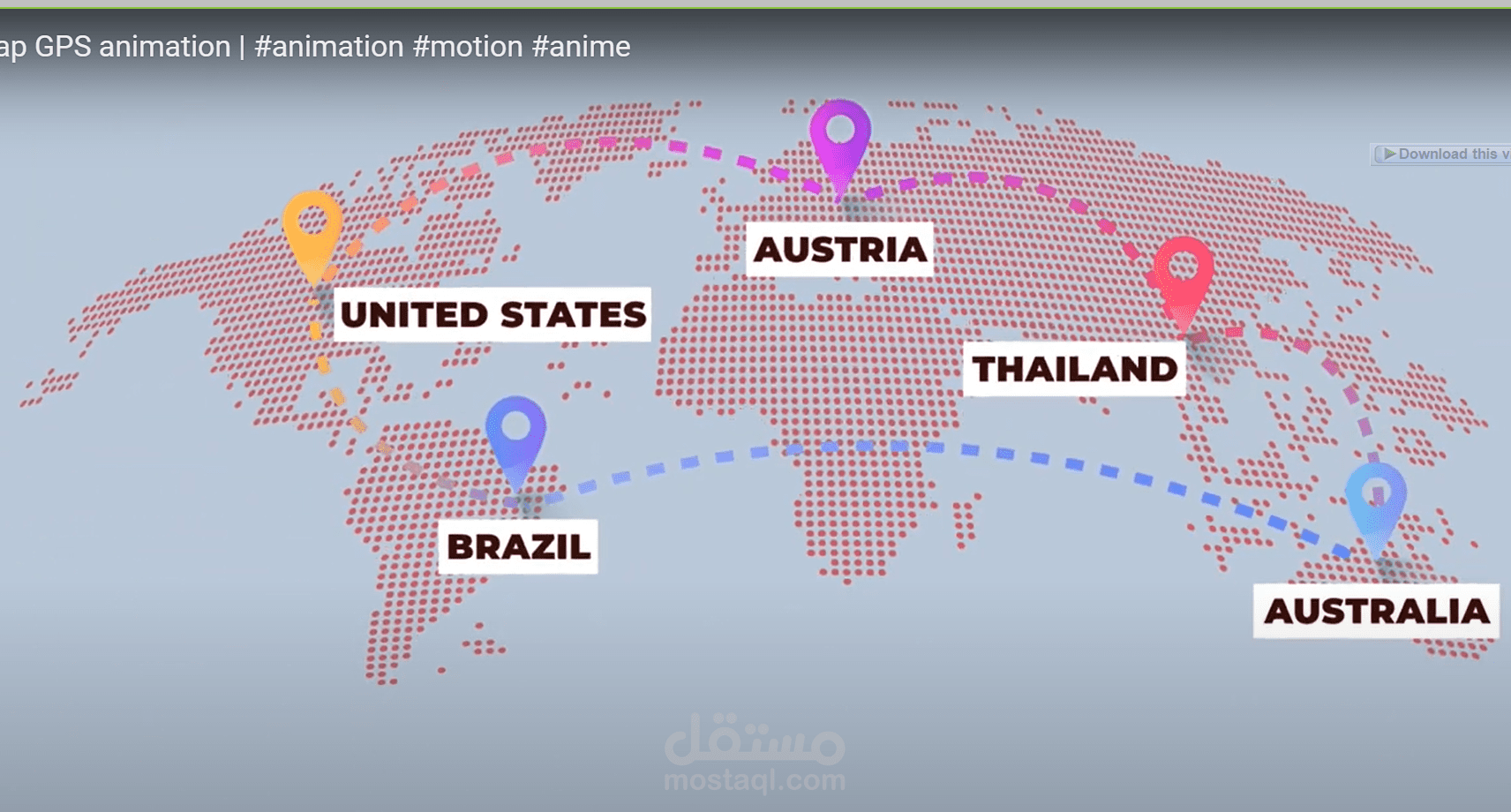 Map GPS animation- خريطة تفاعلية