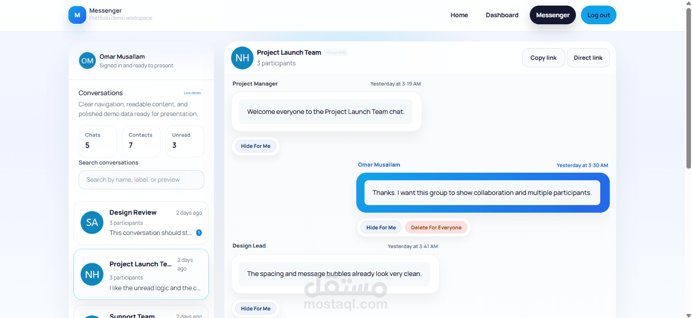 تطبيق مراسلة فورية باستخدام Laravel وVue مع المرفقات والتحديثات اللحظية