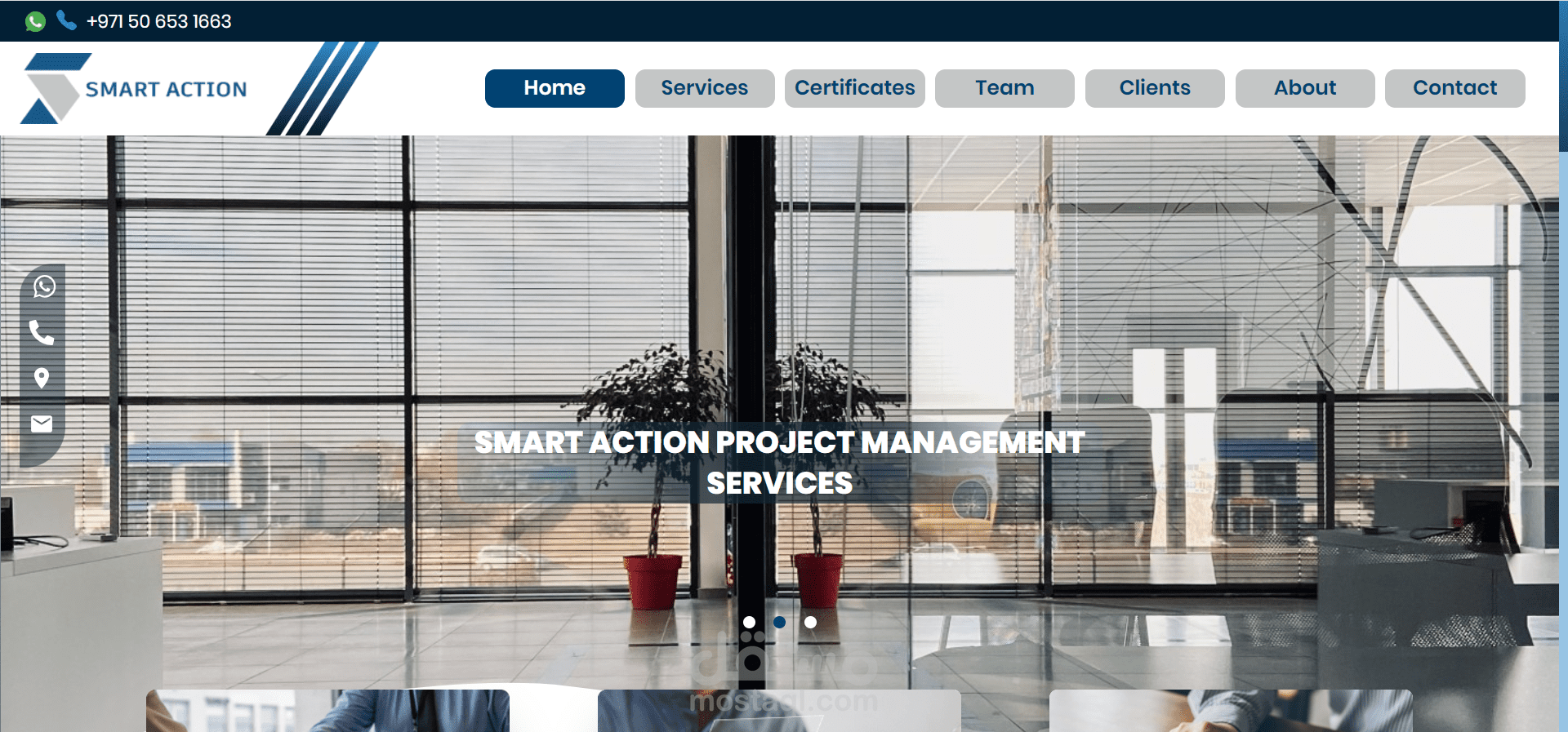 Live landing page for company in uae