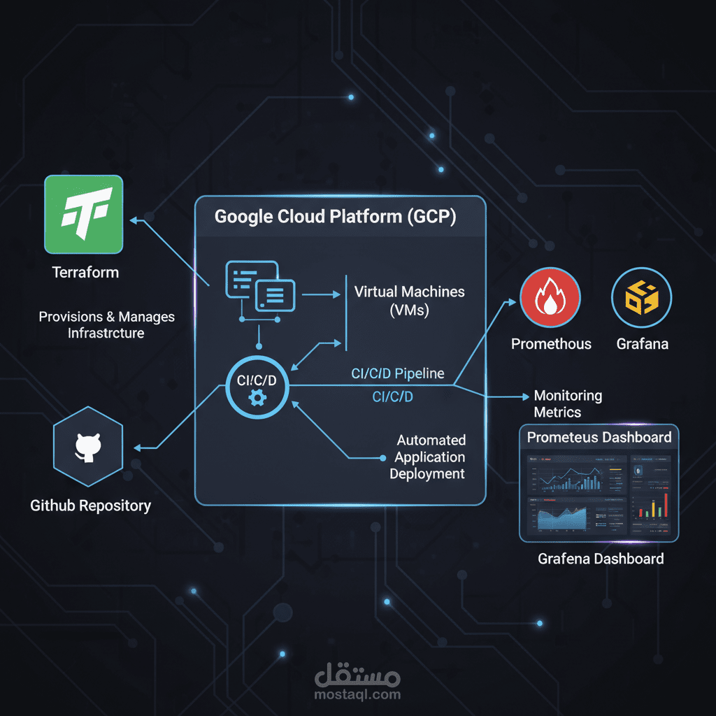 اتمتة رفع ونشر موقع على سحابة جوجل مع نظام مراقبة وتنبيه