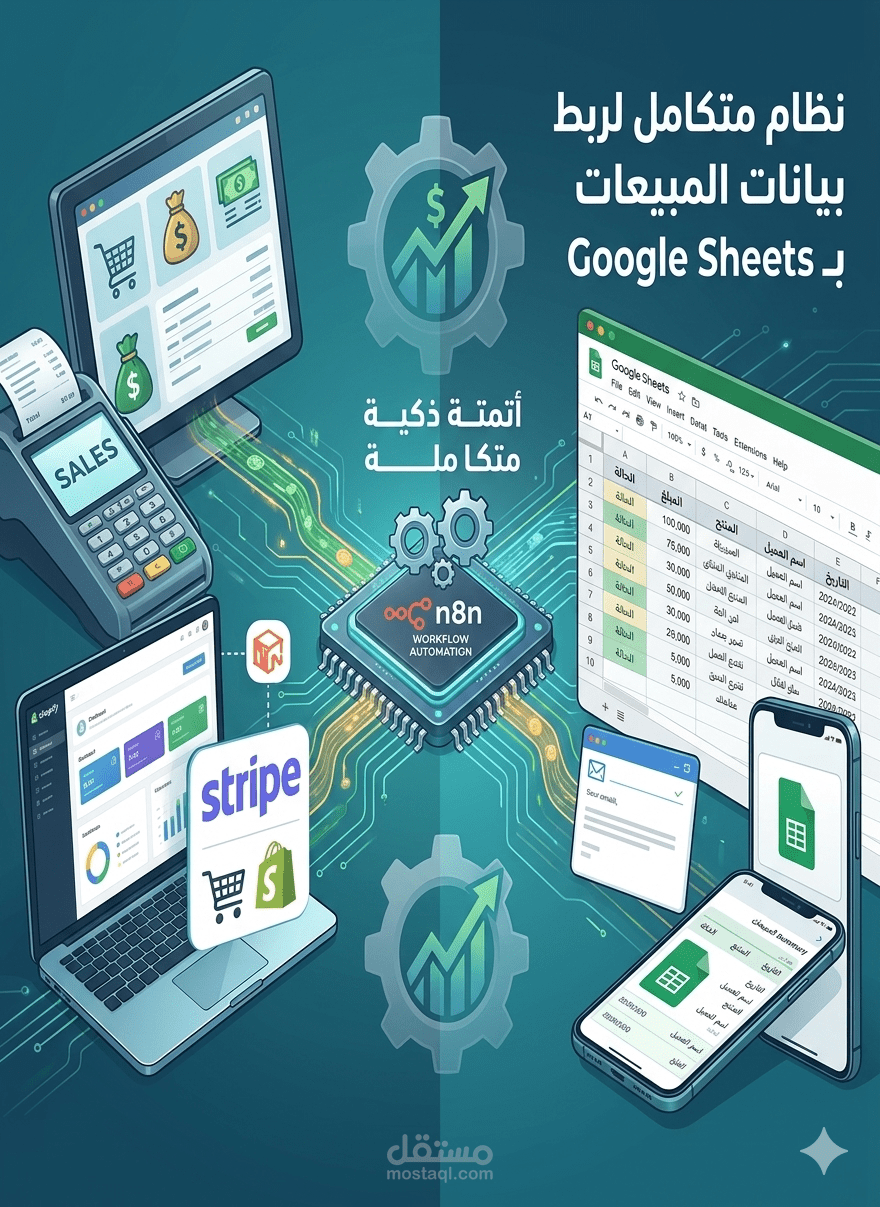 نظام متكامل لربط بيانات المبيعات بـ Google Sheets".