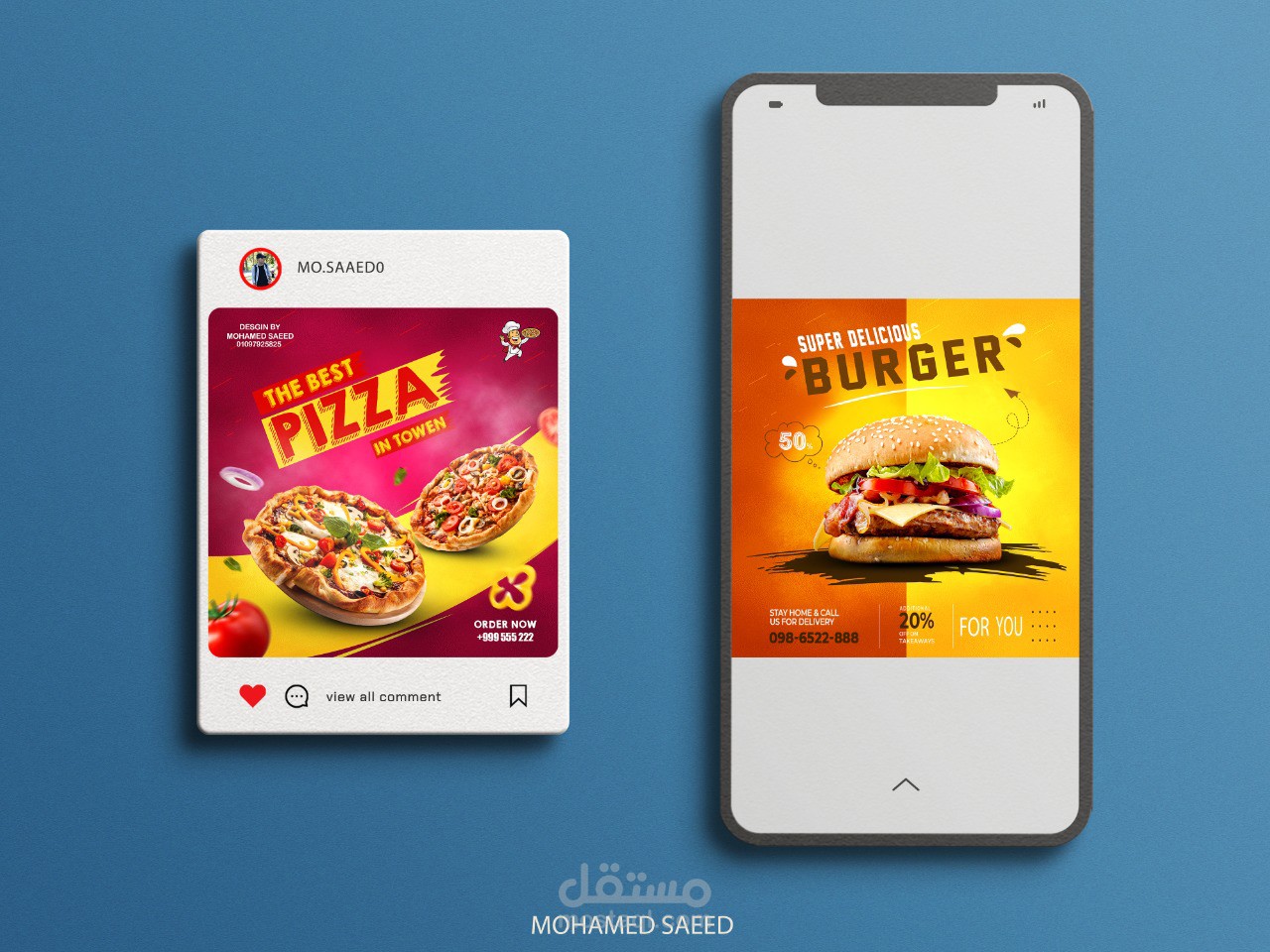 تصميم سوشيل ميديا مأكولات لمطاعم