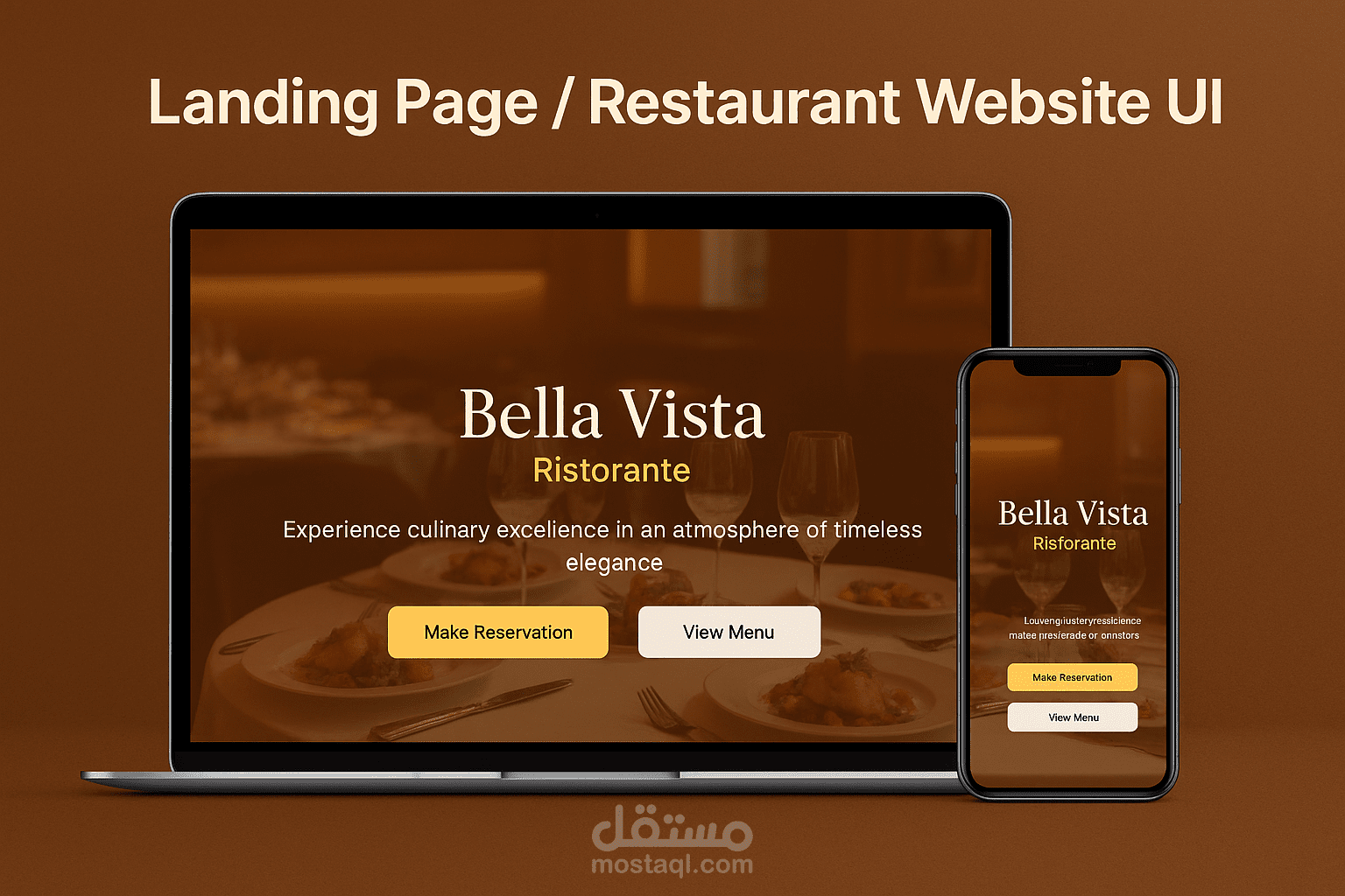 موقع إلكتروني لمطعم بيلا فيستا – مطعم إيطالي فاخر