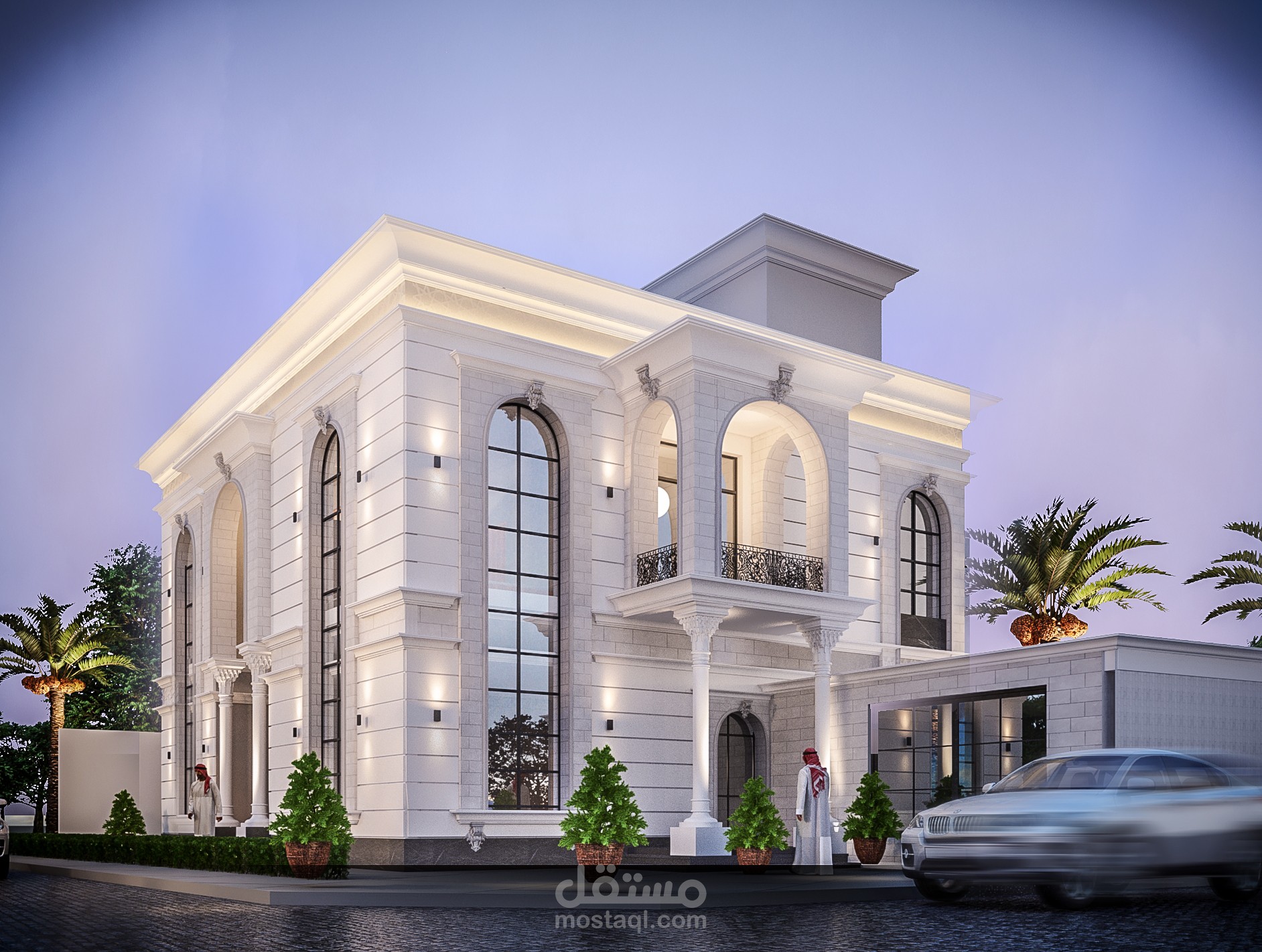 تصميم واجهة فيلا نيو كلاسيك