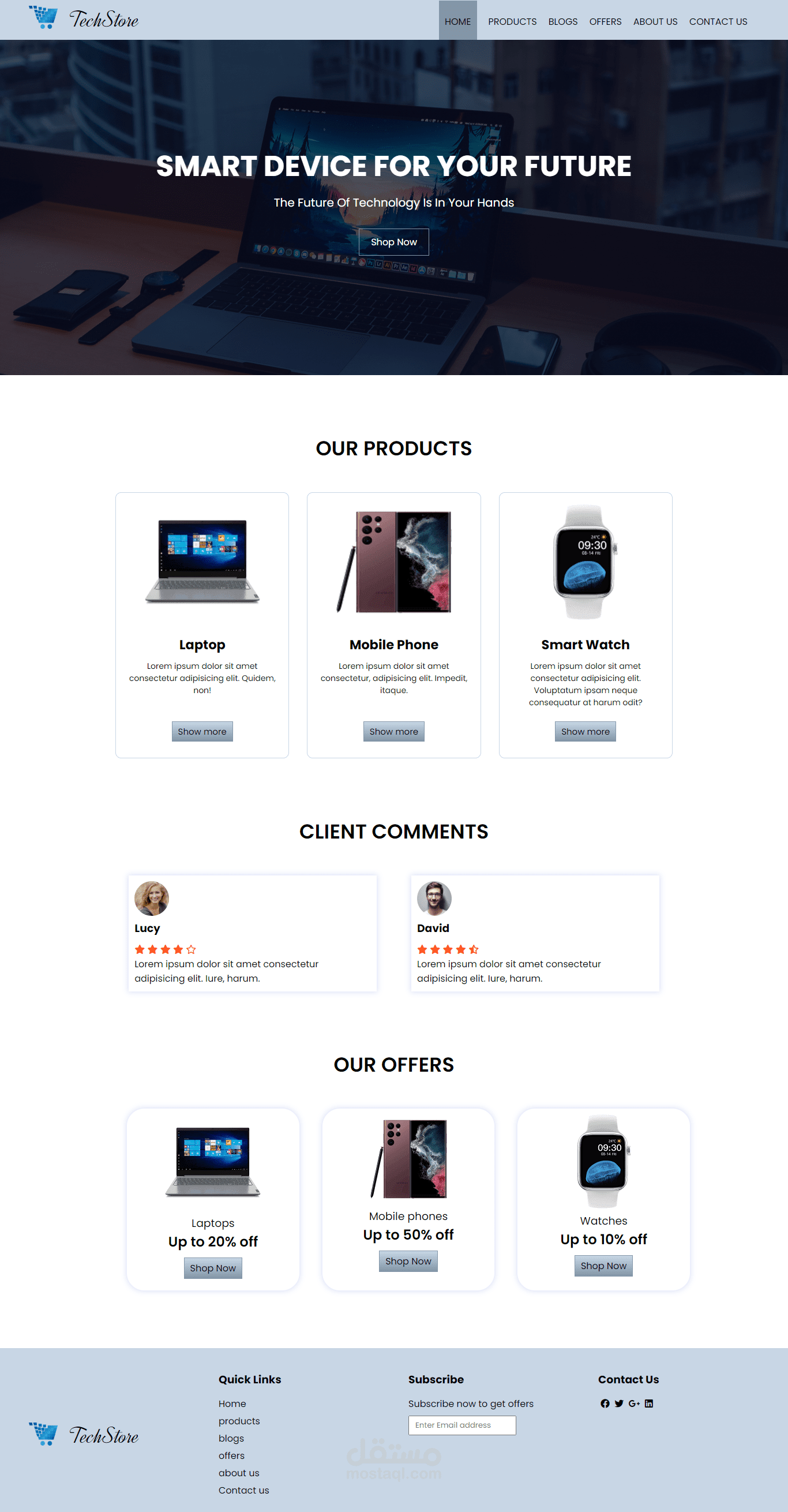 متجر الكتروني خاص بالأجهزة الرقمية