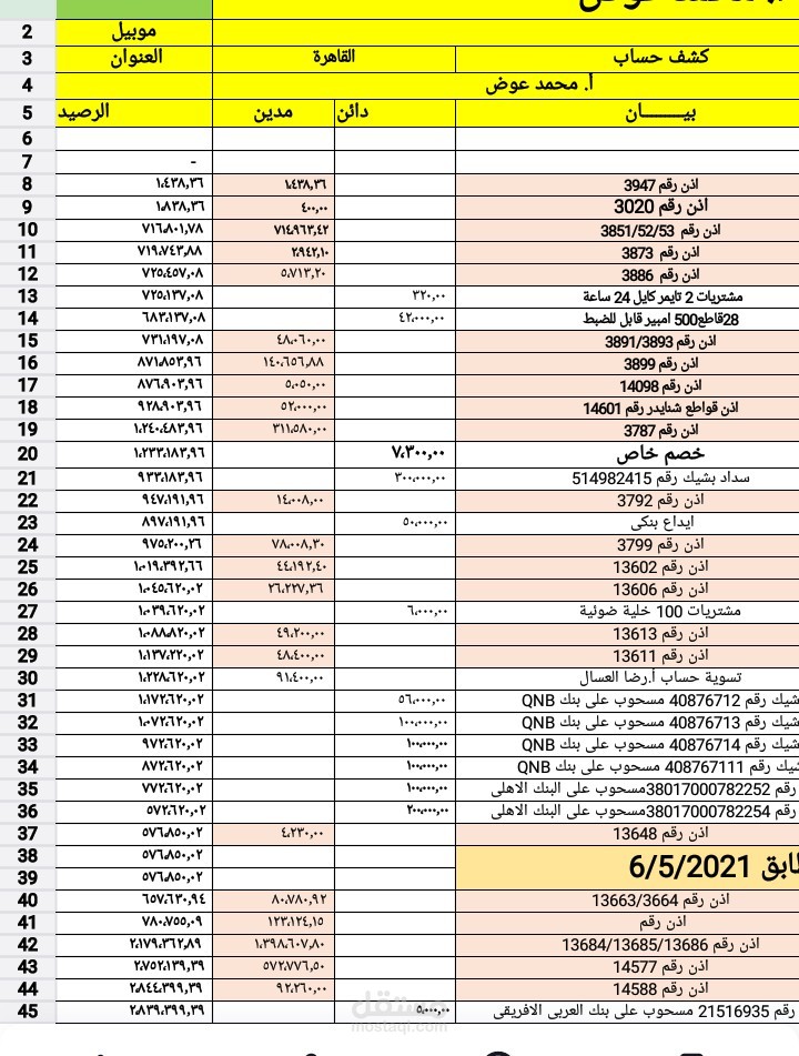 متابعة حسابات العملاء