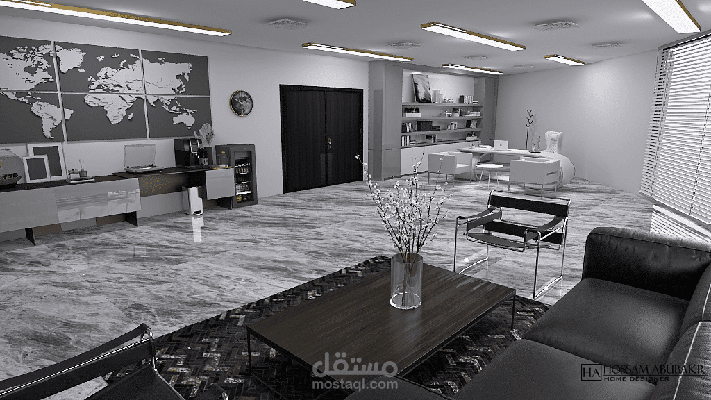 تصميم داخلي مودرن لمقر اداري لشركه