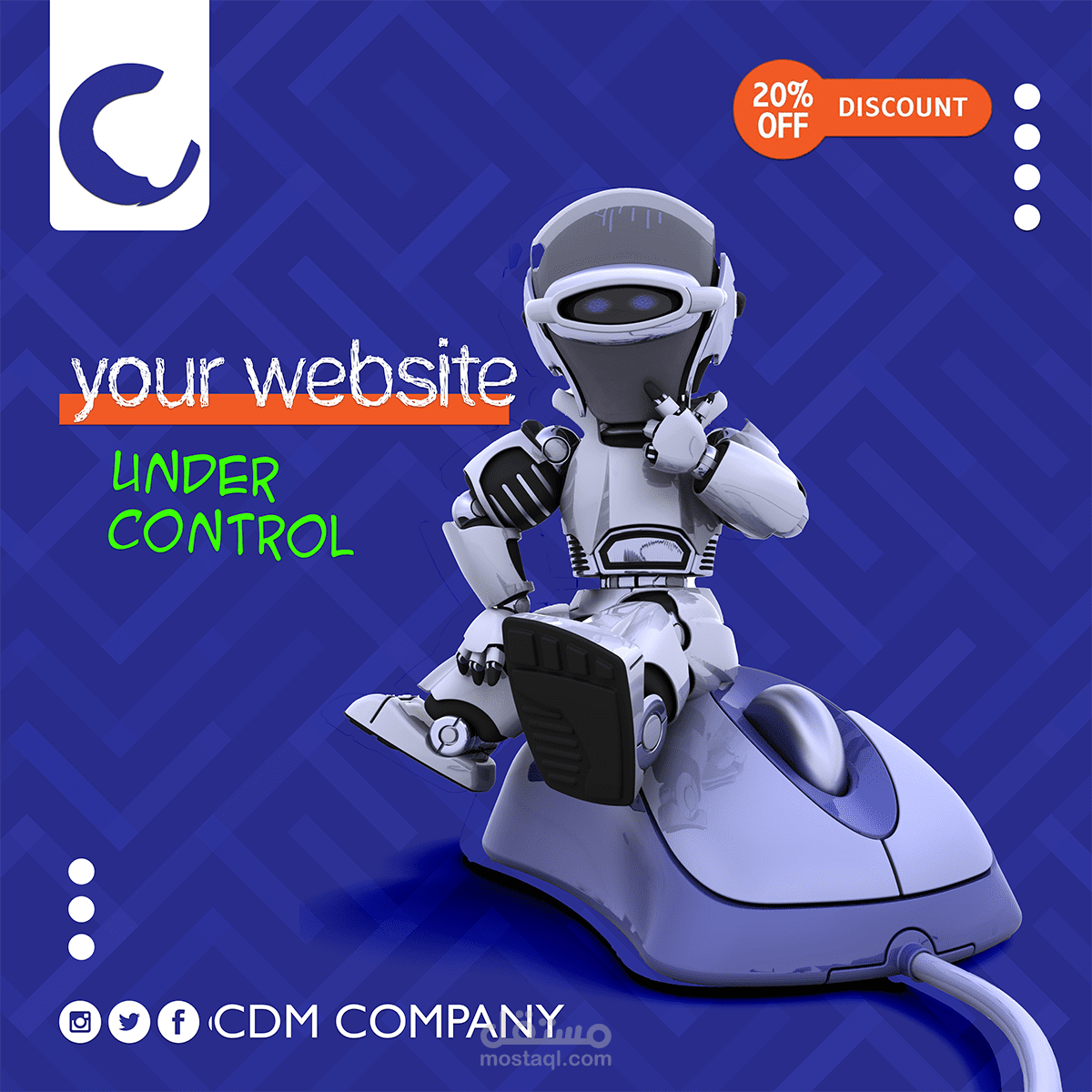 تصميم سوشيال ميديا لشركة انشاءات مواقع الويب