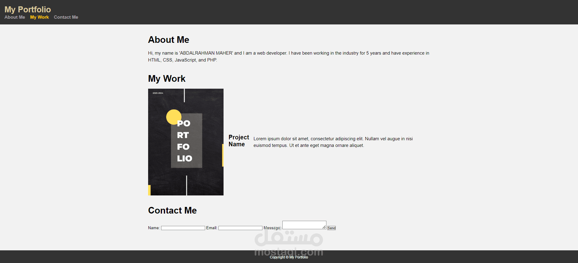 تصميم ملف شخصي لعرض خبراتك أو معلومات عنك PORTFOLIO